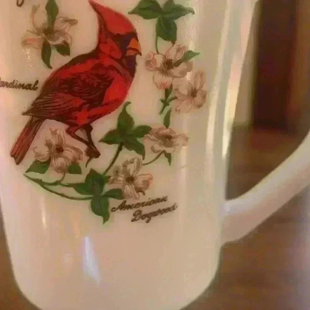 North Carolina Souvenir Mug Featuring A Northern Cardinal And American Dogwood